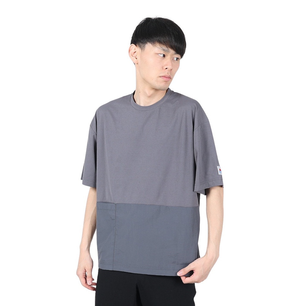 フットマーク（FOOTMARK）（メンズ）半袖 プルオーバー Tシャツ 脇ポケット 3100204-245 速乾