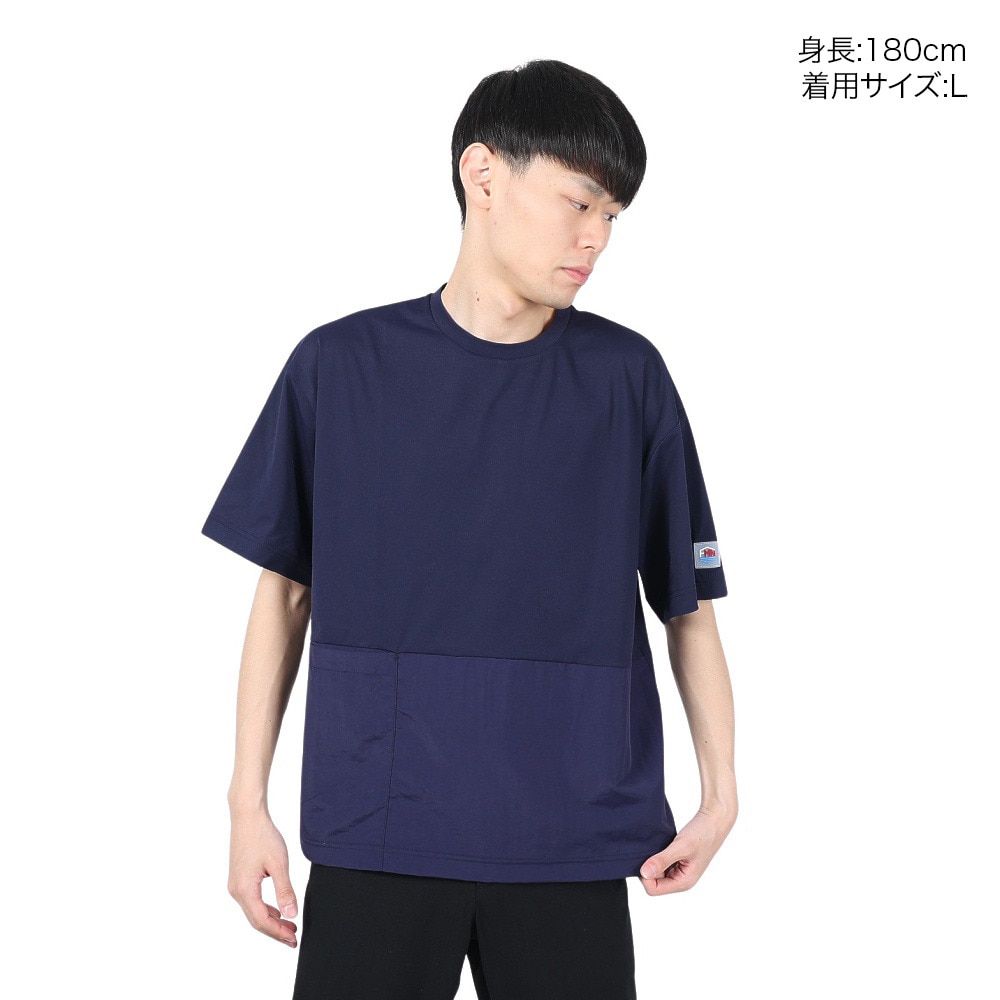 フットマーク（FOOTMARK）（メンズ）半袖 プルオーバー Tシャツ 脇ポケット 3100204-381