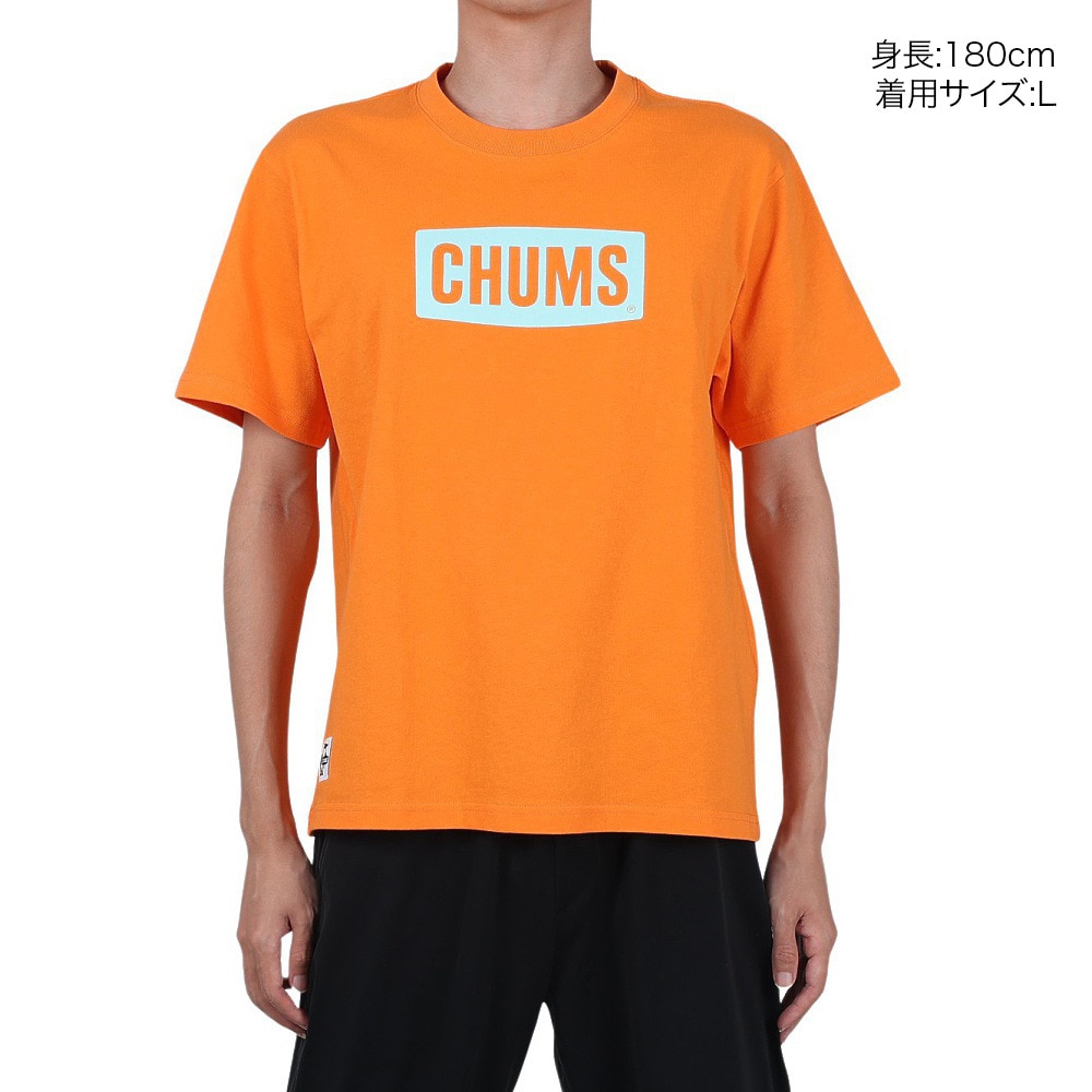チャムス（CHUMS）（メンズ）高耐久 ヘビーウェイトコットン 半袖 ロゴTシャツ CH01-2277-D001 オレンジ 綿100 厚手