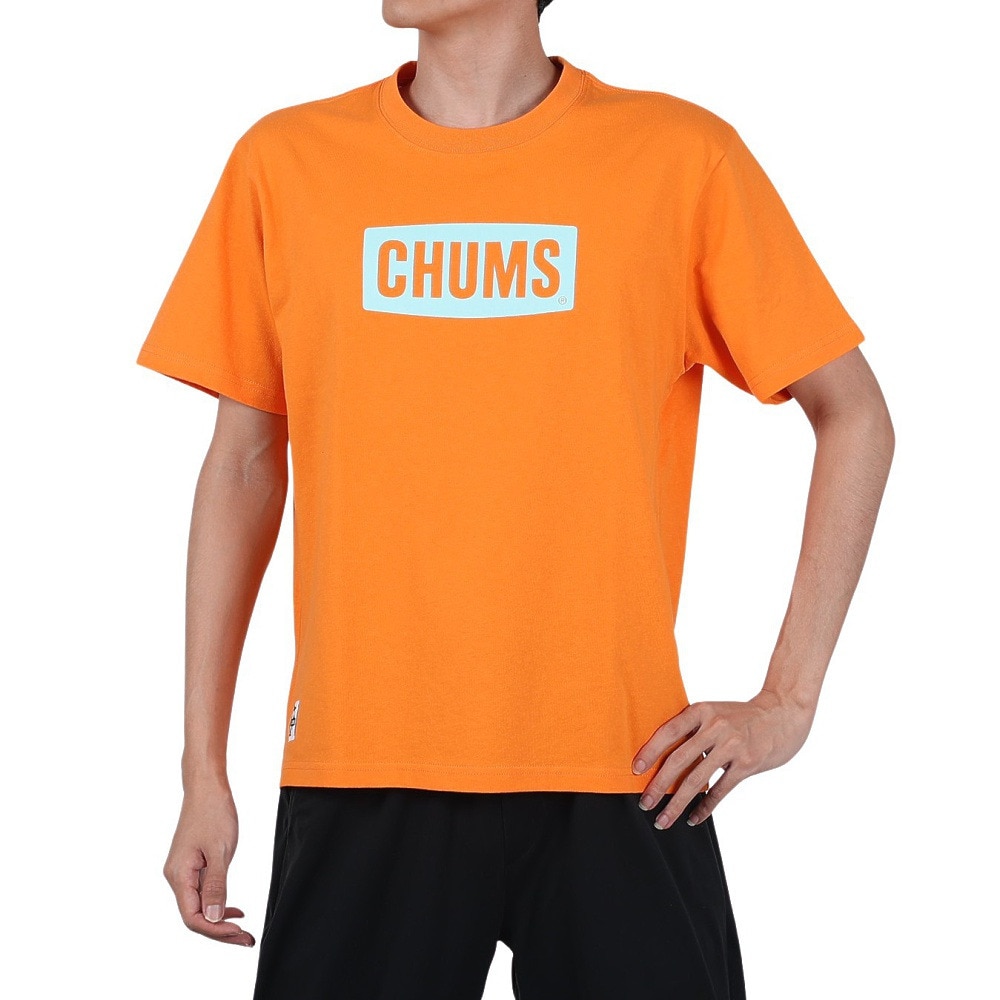 チャムス（CHUMS）（メンズ）高耐久 ヘビーウェイトコットン 半袖 ロゴTシャツ CH01-2277-D001 オレンジ 綿100 厚手