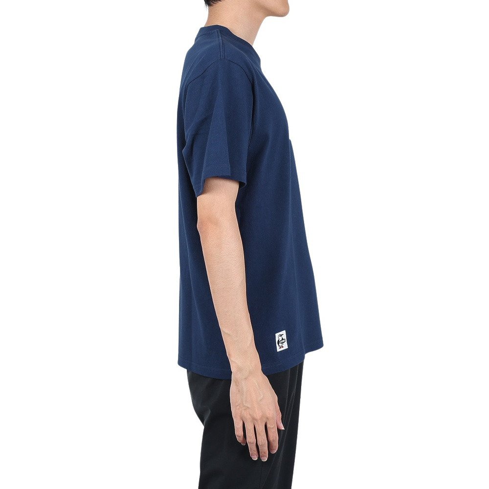 チャムス（CHUMS）（メンズ）Tシャツ 半袖 ロゴ CH01-2277-N034 綿100％ ネイビー