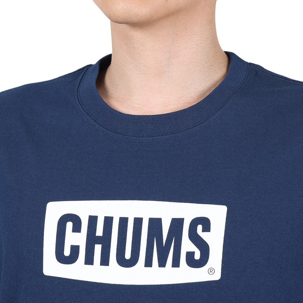 チャムス（CHUMS）（メンズ）Tシャツ 半袖 ロゴ CH01-2277-N034 綿100％ ネイビー