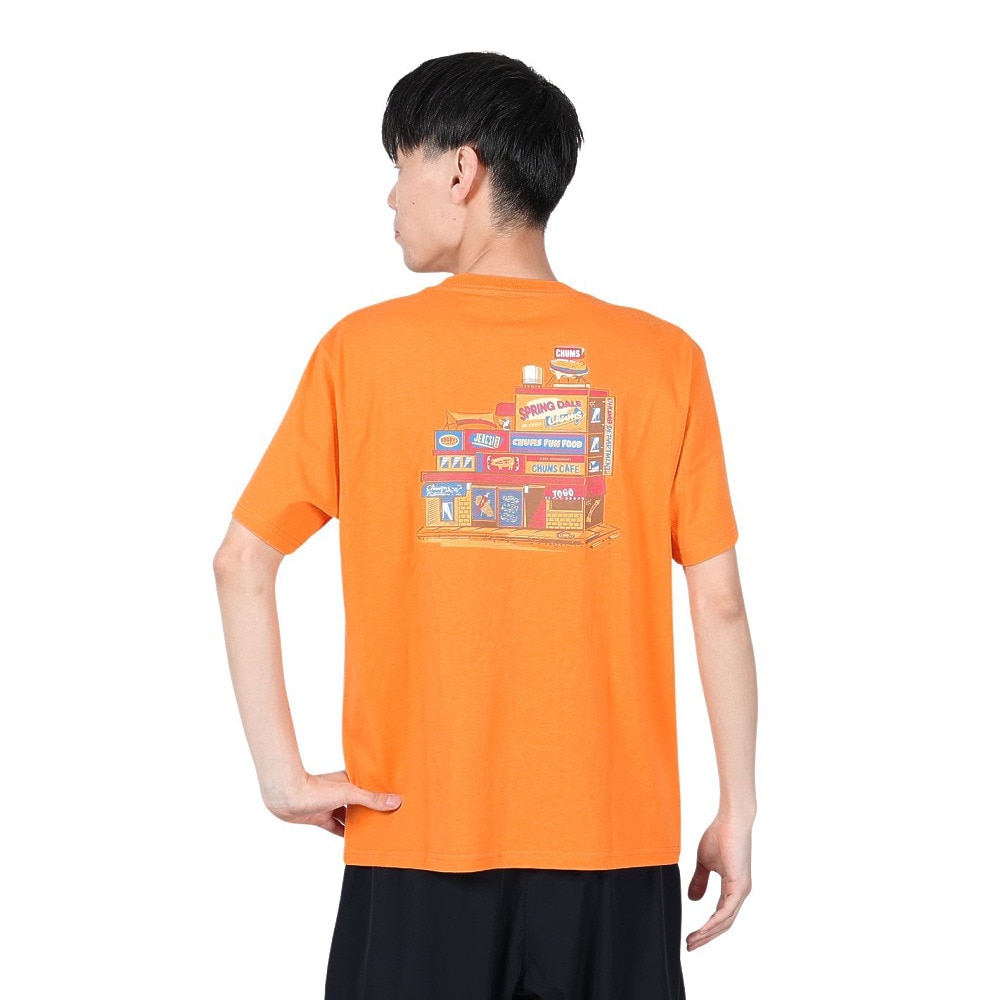 チャムス（CHUMS）（メンズ）高耐久 ヘビーウェイトコットン 半袖 デパートTシャツ CH01-2353-D001 オレンジ 綿100 厚地