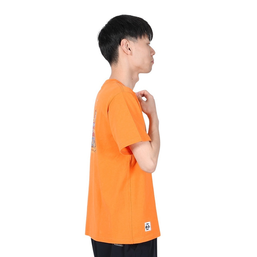 チャムス（CHUMS）（メンズ）高耐久 ヘビーウェイトコットン 半袖 デパートTシャツ CH01-2353-D001 オレンジ 綿100 厚地