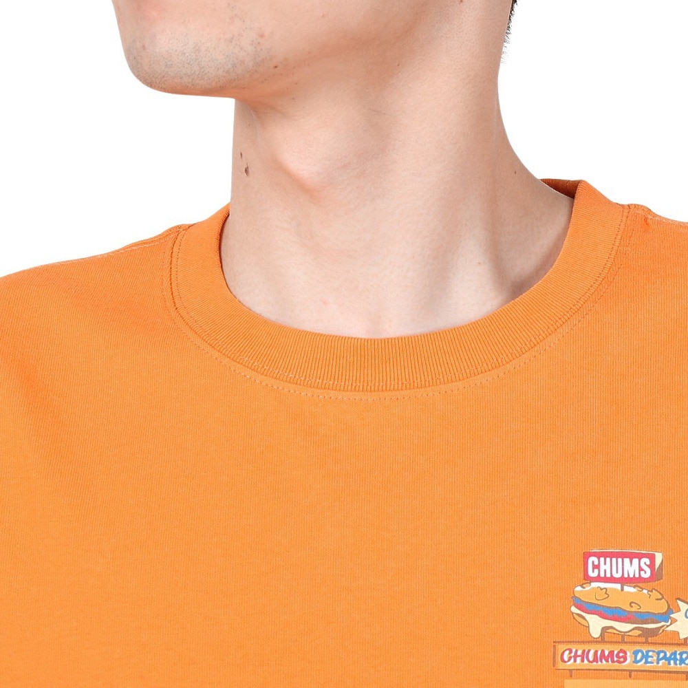 チャムス（CHUMS）（メンズ）高耐久 ヘビーウェイトコットン 半袖 デパートTシャツ CH01-2353-D001 オレンジ 綿100 厚地