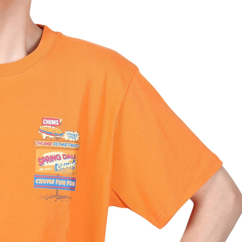 チャムス（CHUMS）（メンズ）高耐久 ヘビーウェイトコットン 半袖 デパートTシャツ CH01-2353-D001 オレンジ 綿100 厚地