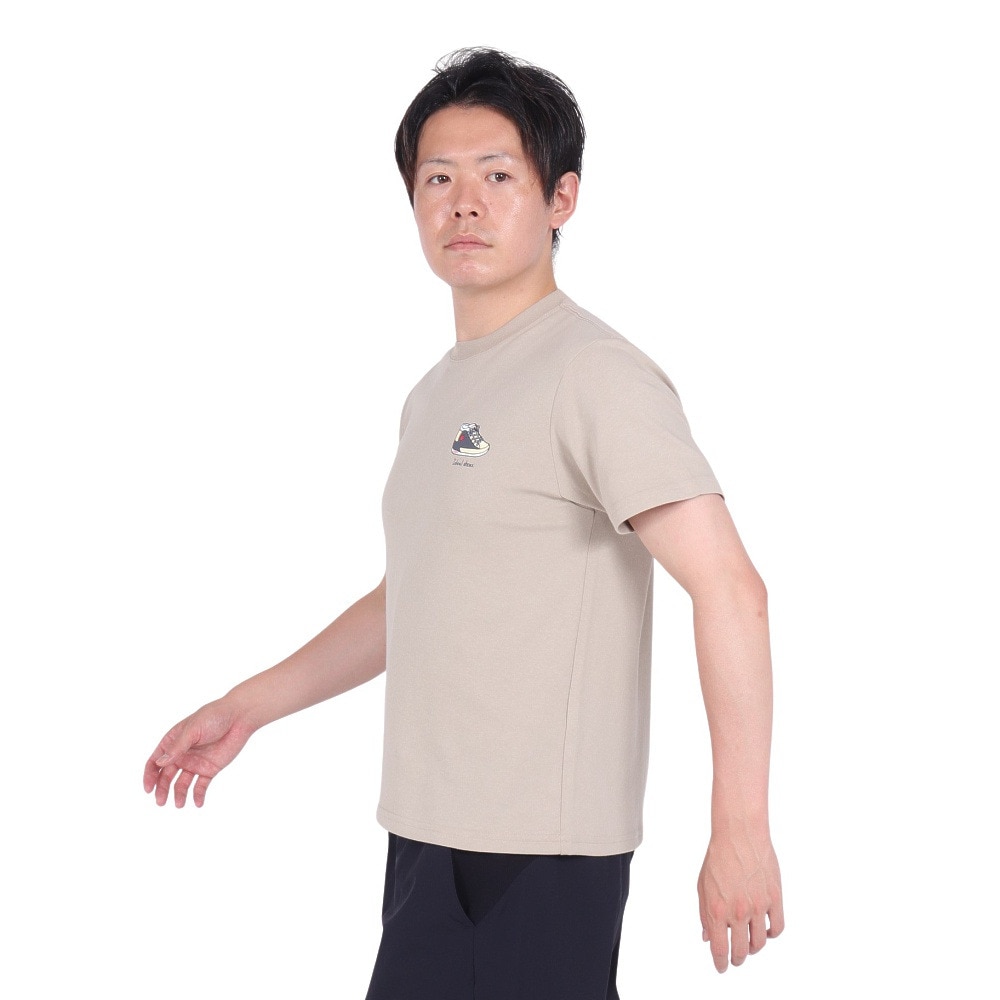 チャムス（CHUMS）（メンズ）接触冷感 吸水速乾 バックプリント マイアイディールシューズTシャツ CH01-2368-G057 ベージュ