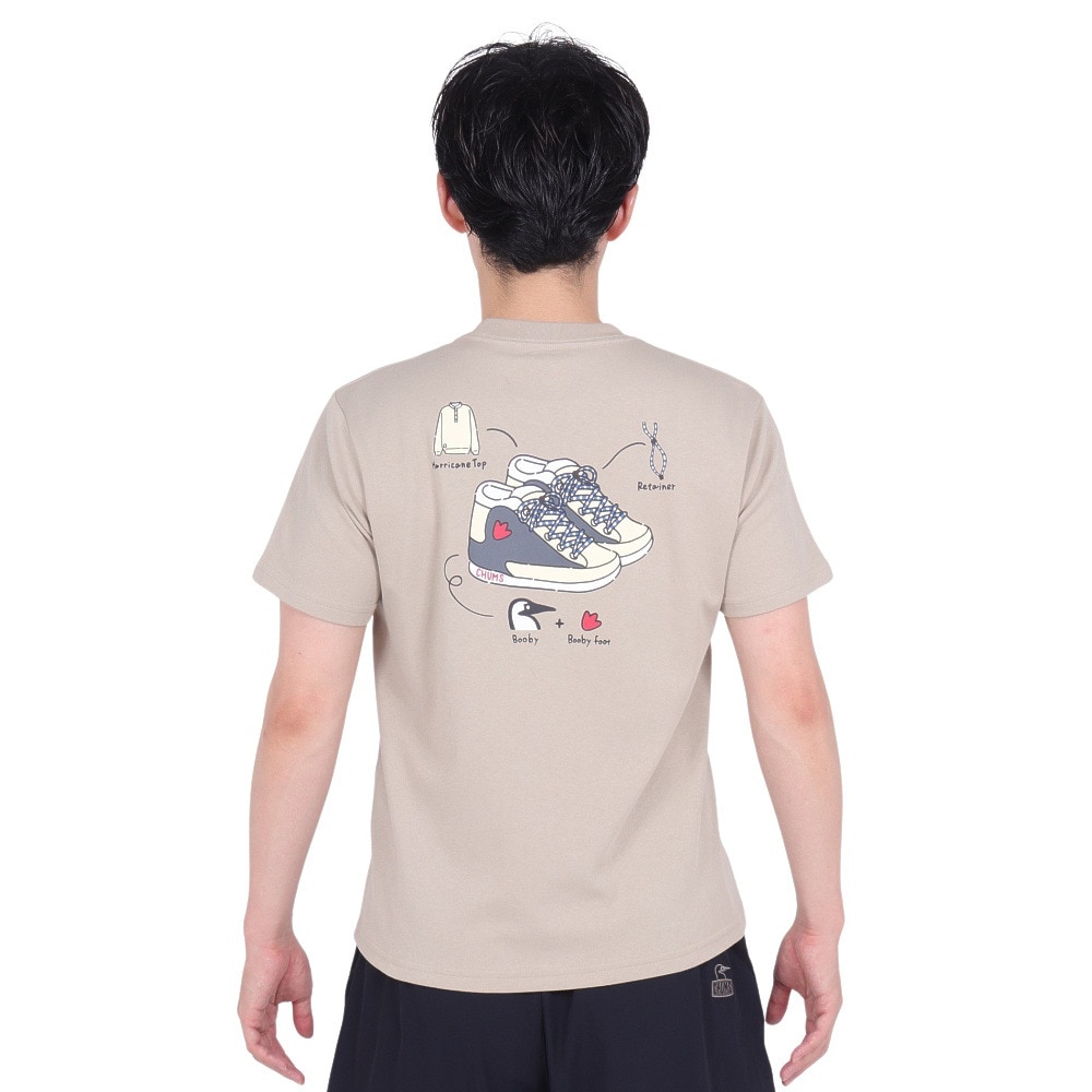 チャムス（CHUMS）（メンズ）接触冷感 吸水速乾 バックプリント マイアイディールシューズTシャツ CH01-2368-G057 ベージュ