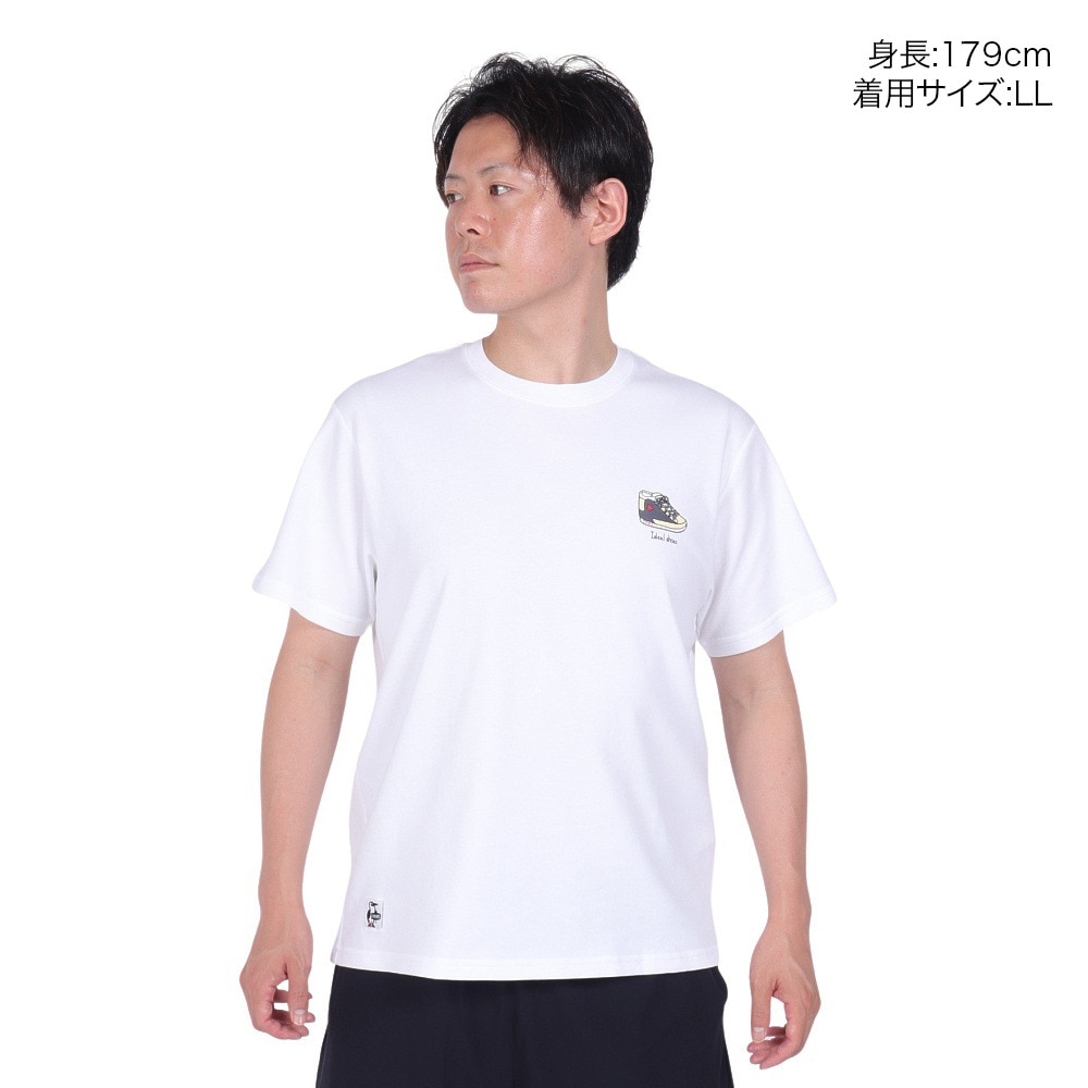 チャムス（CHUMS）（メンズ）触冷感 吸水速乾 バックプリント マイアイディールシューズTシャツ CH01-2368-W001 ホワイト