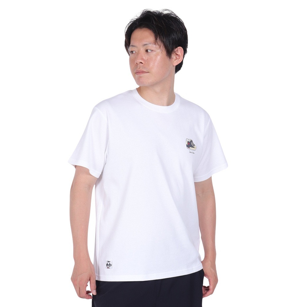 チャムス（CHUMS）（メンズ）触冷感 吸水速乾 バックプリント マイアイディールシューズTシャツ CH01-2368-W001 ホワイト
