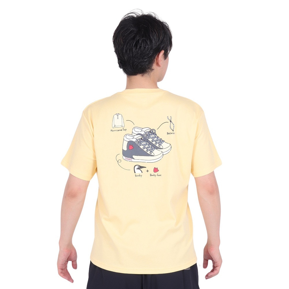 チャムス（CHUMS）（メンズ）触冷感 吸水速乾 バックプリント マイアイディールシューズTシャツ CH01-2368-Y044 イエロー