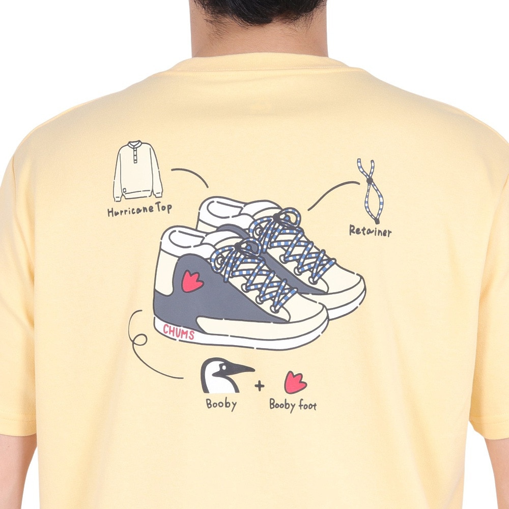 チャムス（CHUMS）（メンズ）触冷感 吸水速乾 バックプリント マイアイディールシューズTシャツ CH01-2368-Y044 イエロー