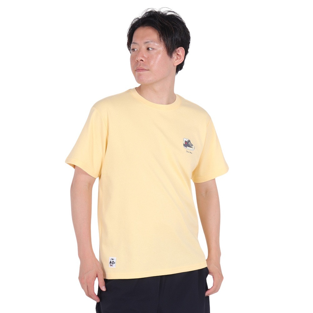 チャムス（CHUMS）（メンズ）触冷感 吸水速乾 バックプリント マイアイディールシューズTシャツ CH01-2368-Y044 イエロー