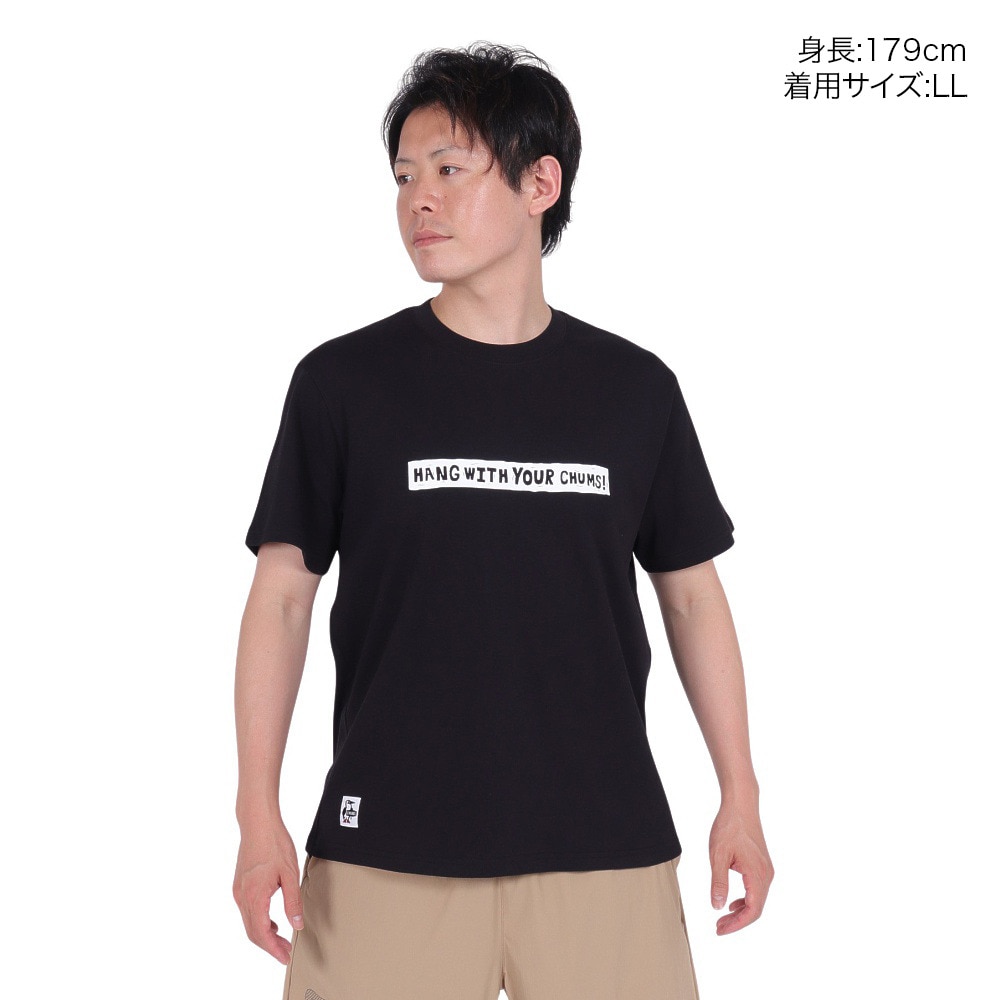 チャムス（CHUMS）（メンズ）接触冷感 吸水速乾 バックプリント ウッドブロックプリントTシャツ CH01-2369-K001 ブラック