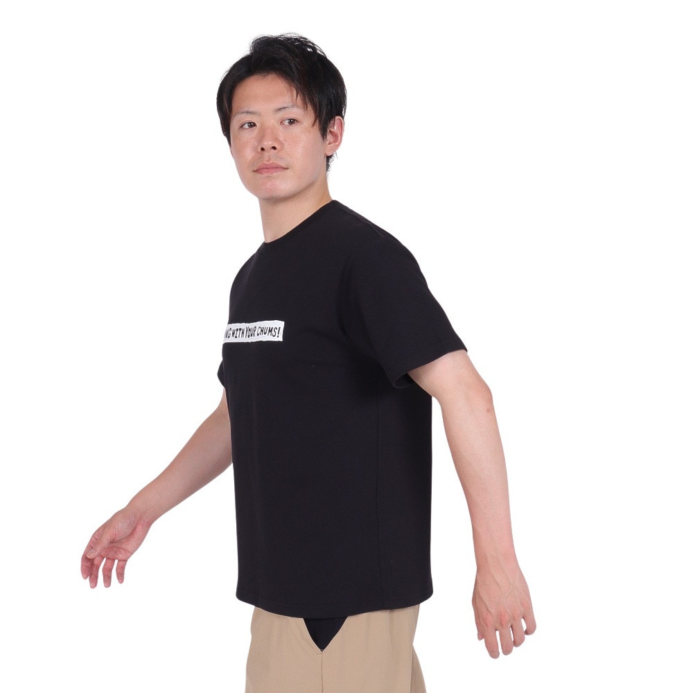 チャムス（CHUMS）（メンズ）接触冷感 吸水速乾 バックプリント ウッドブロックプリントTシャツ CH01-2369-K001 ブラック