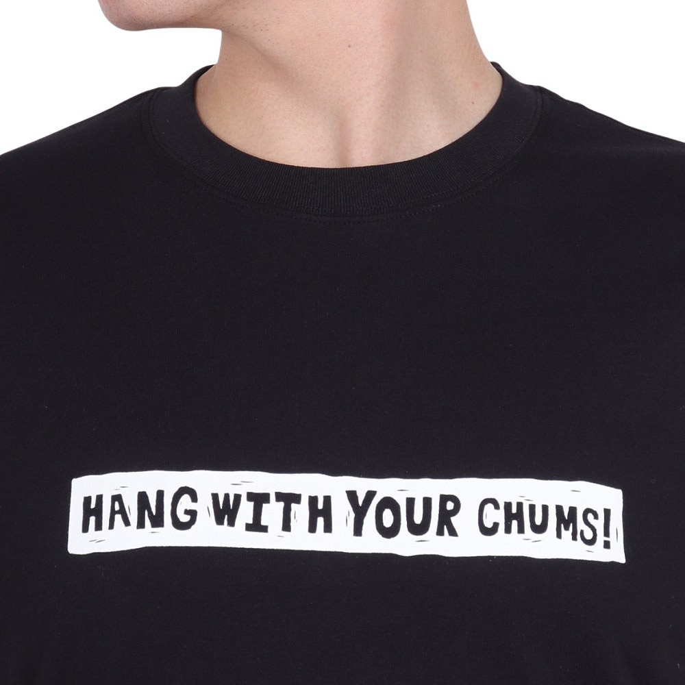 チャムス（CHUMS）（メンズ）接触冷感 吸水速乾 バックプリント ウッドブロックプリントTシャツ CH01-2369-K001 ブラック