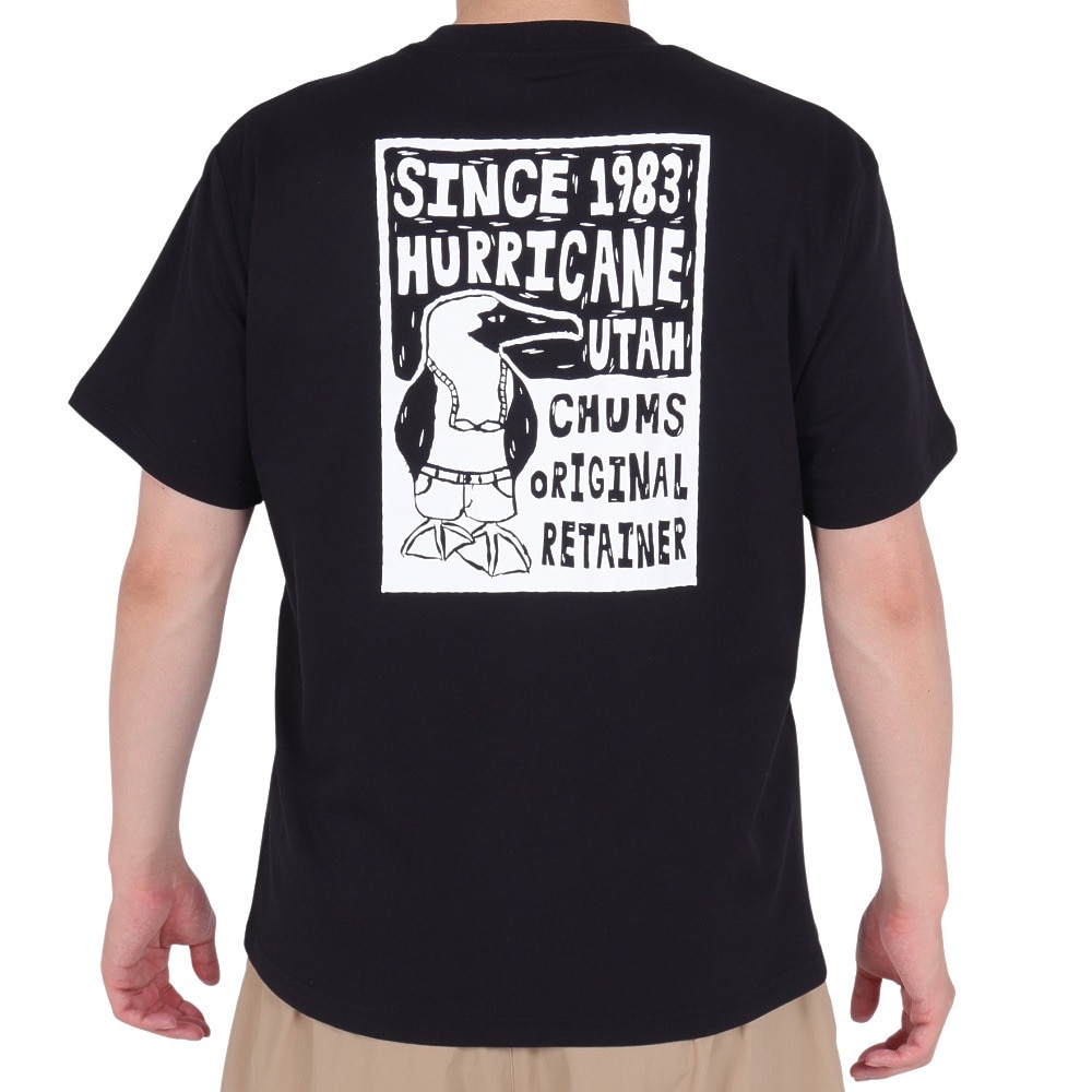 チャムス（CHUMS）（メンズ）接触冷感 吸水速乾 バックプリント ウッドブロックプリントTシャツ CH01-2369-K001 ブラック