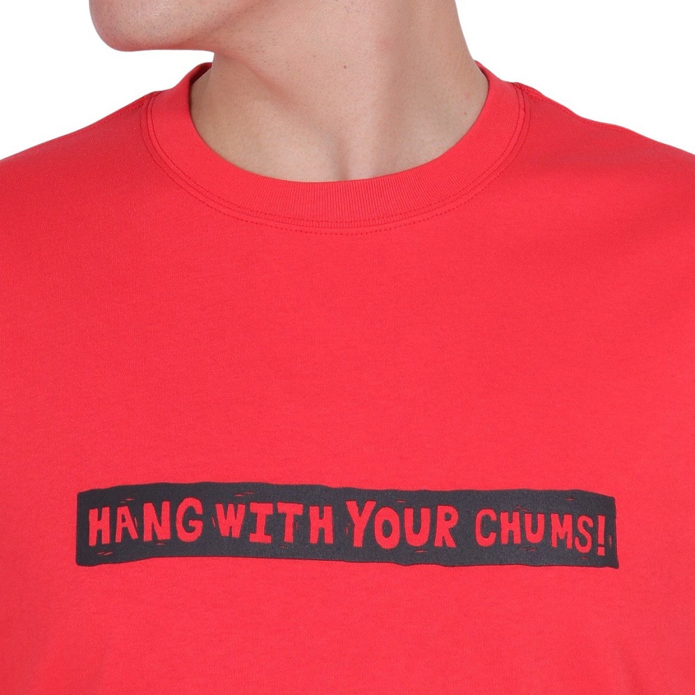 チャムス（CHUMS）（メンズ）接触冷感 吸水速乾 バックプリント ウッドブロックプリントTシャツ CH01-2369-R001 レッド