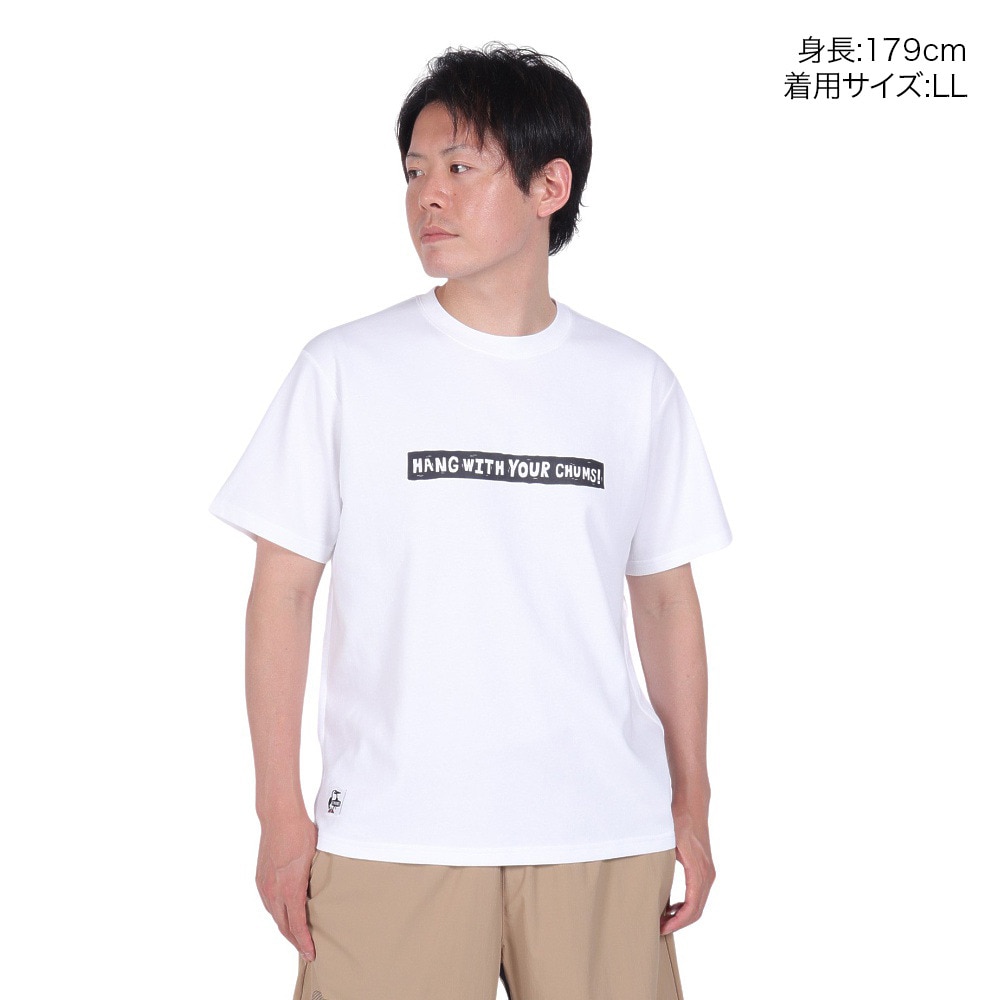 チャムス（CHUMS）（メンズ）接触冷感 吸水速乾 バックプリント ウッドブロックプリントTシャツ CH01-2369-W001 ホワイト