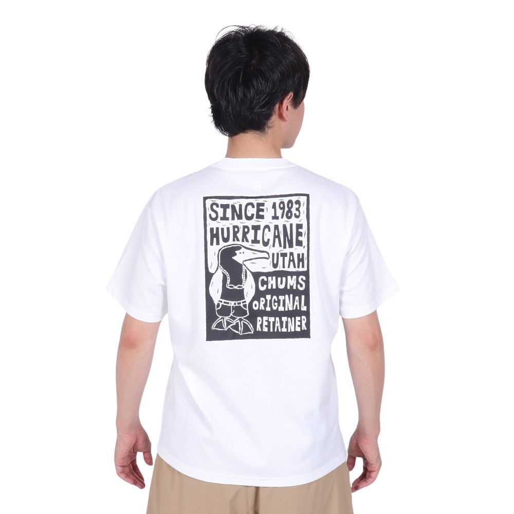 チャムス（CHUMS）（メンズ）接触冷感 吸水速乾 バックプリント ウッドブロックプリントTシャツ CH01-2369-W001 ホワイト