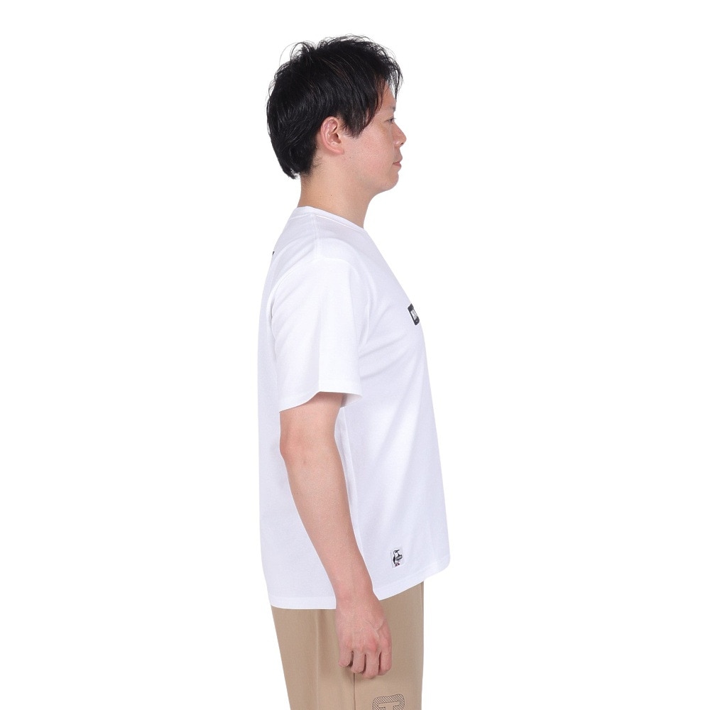 チャムス（CHUMS）（メンズ）接触冷感 吸水速乾 バックプリント ウッドブロックプリントTシャツ CH01-2369-W001 ホワイト