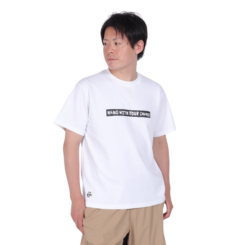 チャムス（CHUMS）（メンズ）接触冷感 吸水速乾 バックプリント ウッドブロックプリントTシャツ CH01-2369-W001 ホワイト