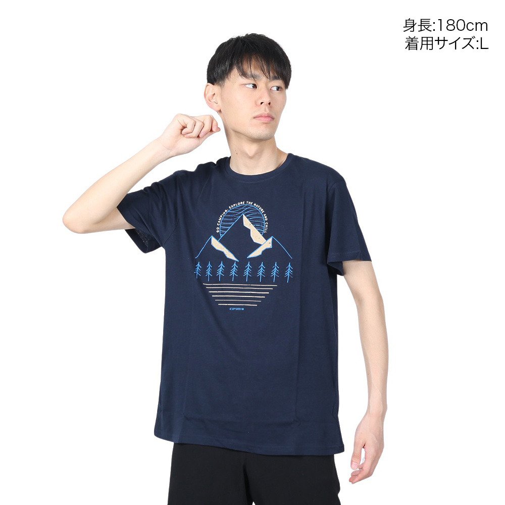 アイスピーク（icepeak）（メンズ）半袖Tシャツ カットソー MORONI 5 57628 390 ネイビー