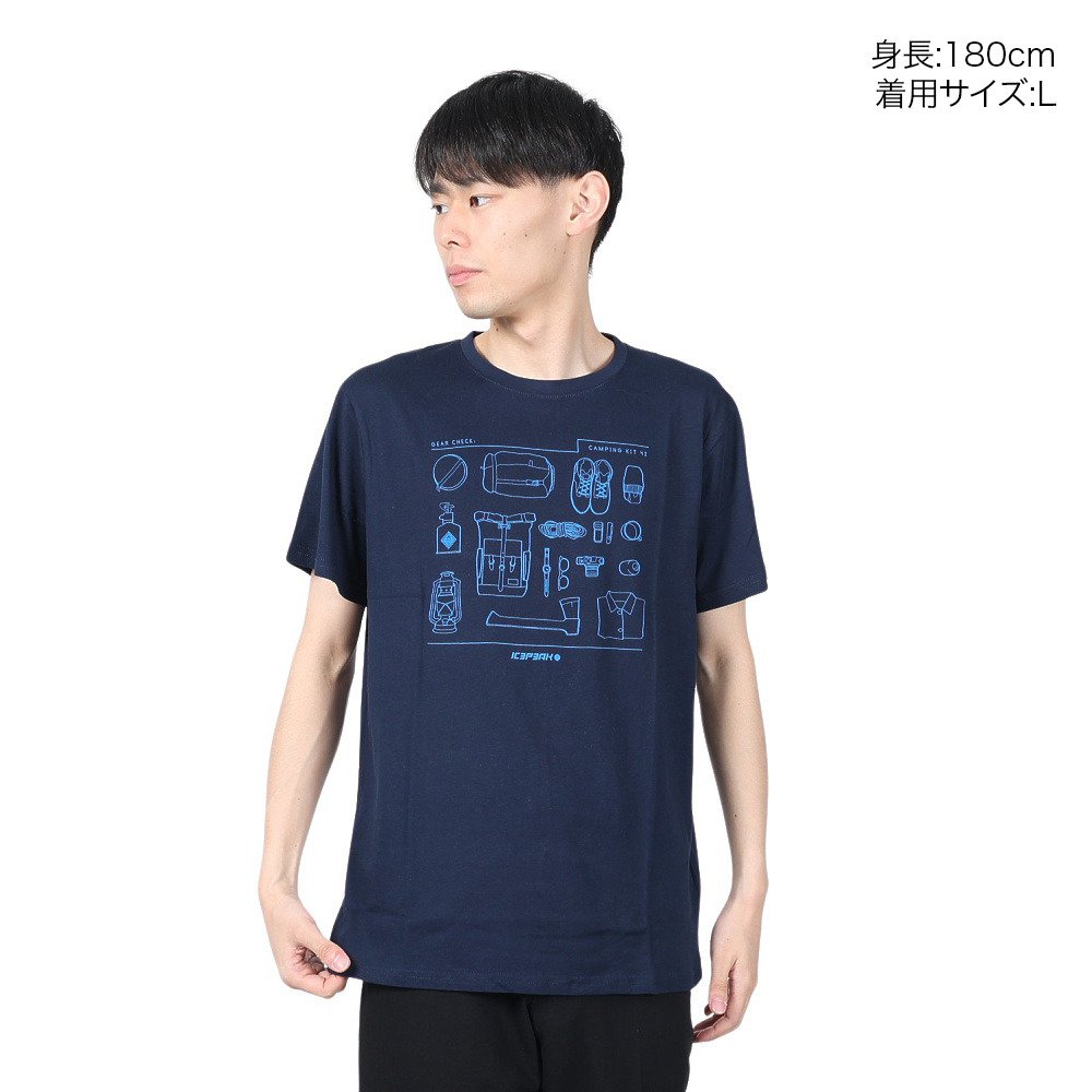 アイスピーク（icepeak）（メンズ）北欧デザイン コットン100％ 半袖Tシャツ カットソー MOXEE 5 57700 390 ネイビー