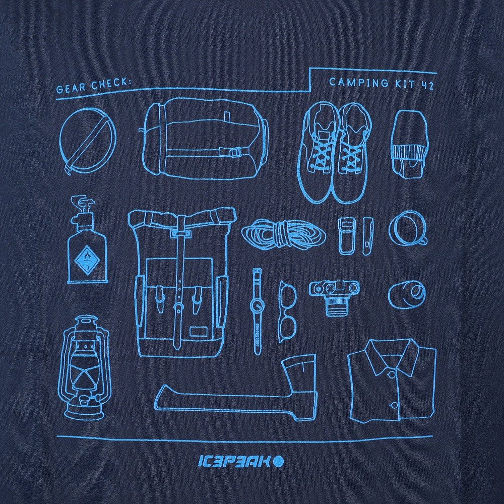 アイスピーク（icepeak）（メンズ）北欧デザイン コットン100％ 半袖Tシャツ カットソー MOXEE 5 57700 390 ネイビー