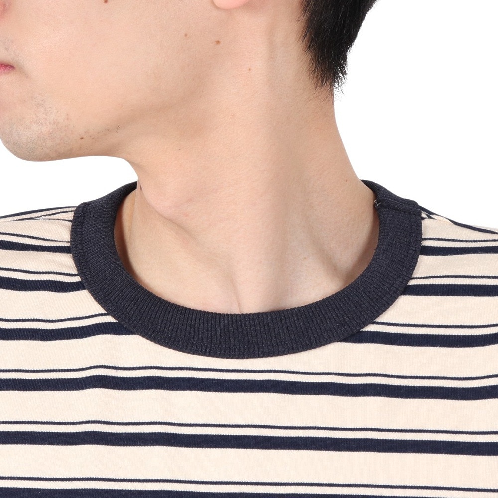 クリフメイヤー（KRIFF MAYER）（メンズ）チルタイムマルチボーダー半袖Tシャツ 2343100-9:NATURAL