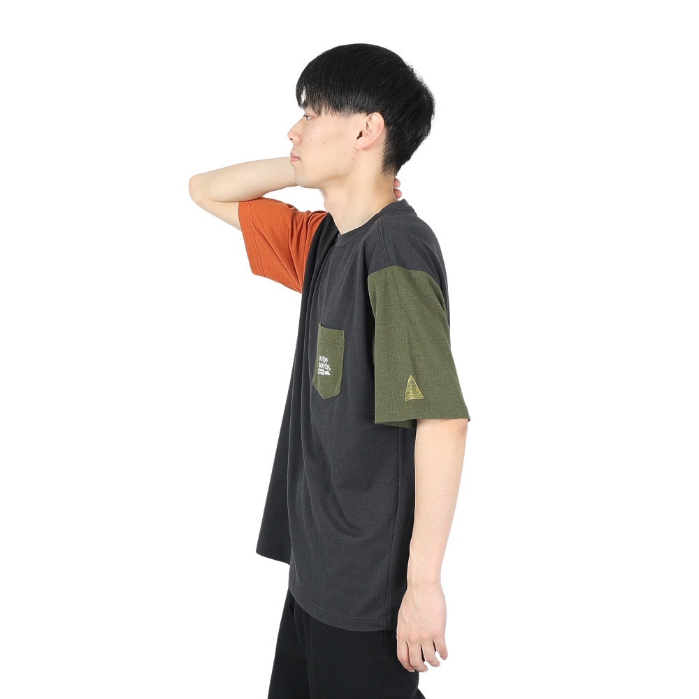 クリフメイヤー（KRIFF MAYER）（メンズ）蚊を寄せ付けない 半袖Tシャツ BUG PROOF 防蚊加工 ポケットTシャツ 2345101-110:MULTI-COL2 マルチカラー