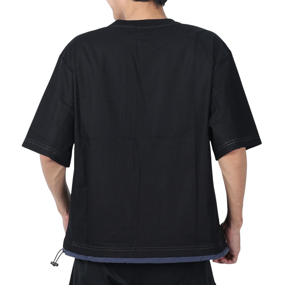 クリフメイヤー（KRIFF MAYER）（メンズ）ROKXコラボ 布帛Tシャツ 2345103-19:BLACK
