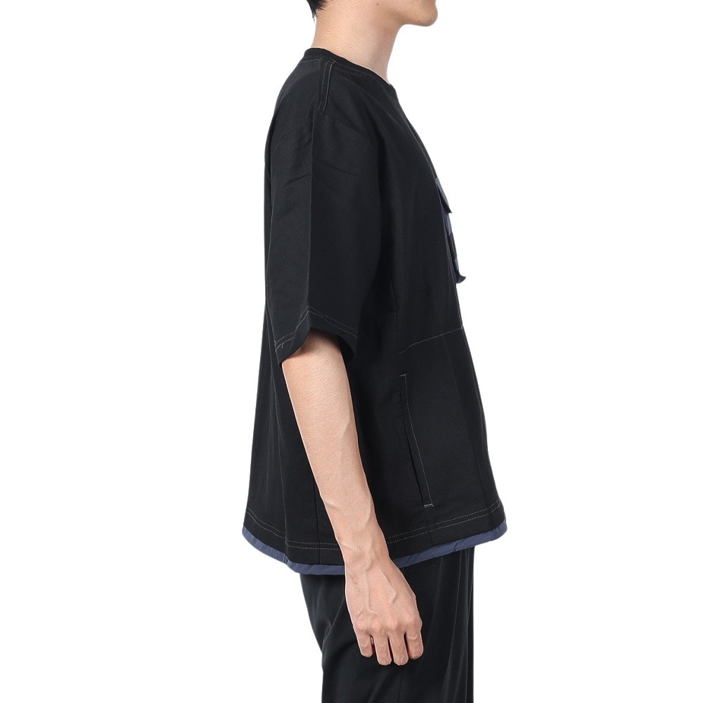 クリフメイヤー（KRIFF MAYER）（メンズ）ROKXコラボ 布帛Tシャツ 2345103-19:BLACK
