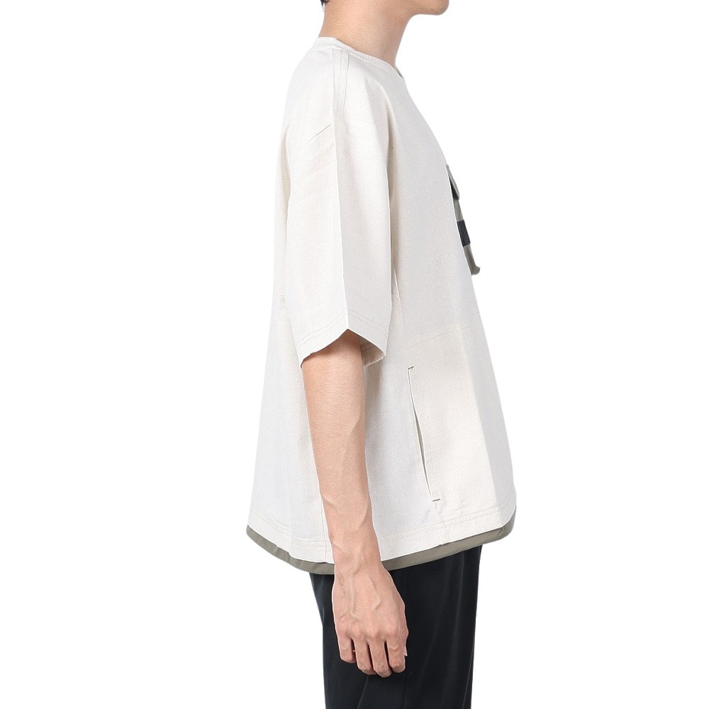 クリフメイヤー（KRIFF MAYER）（メンズ）ROKXコラボ 布帛Tシャツ 2345103-9:NATURAL