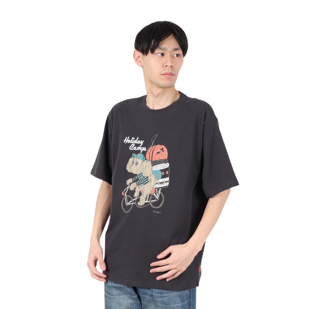 クリフメイヤー（KRIFF MAYER）（メンズ）アニマル半袖Tシャツ プードル 2347204-17:CHARCOAL