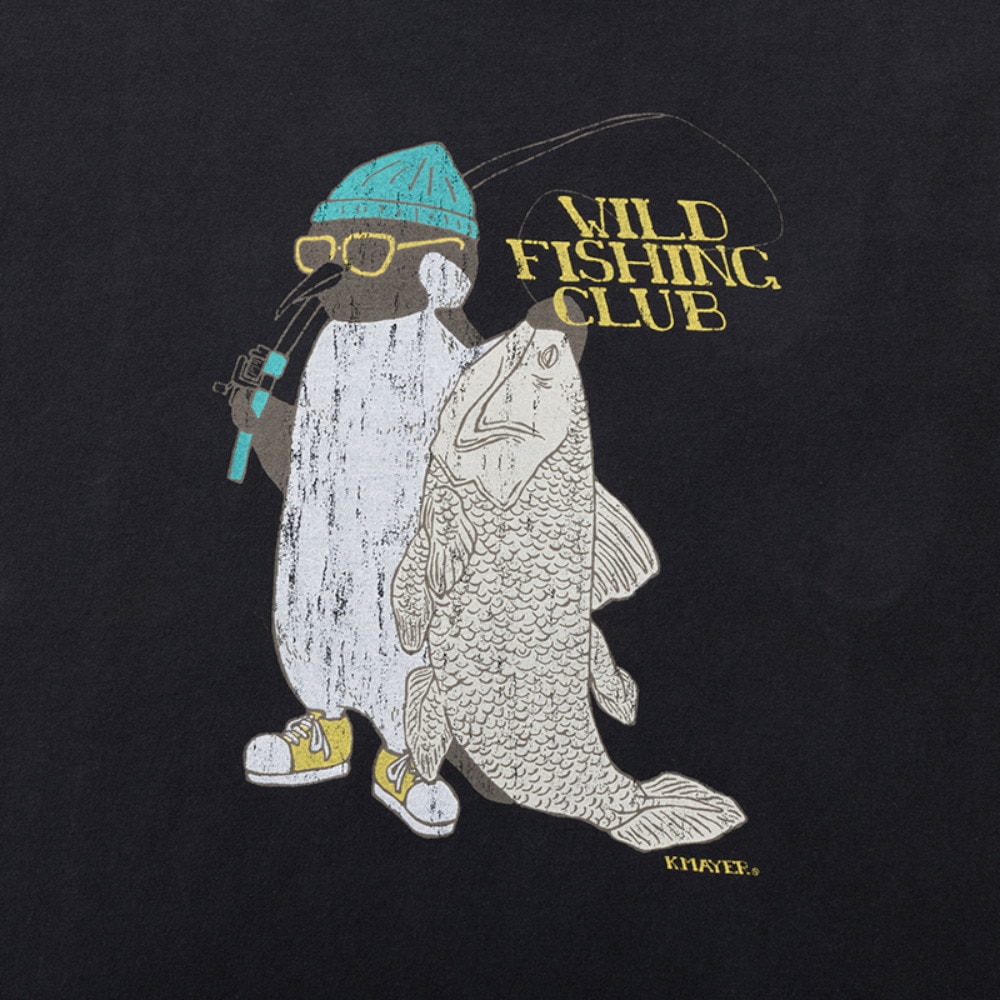 クリフメイヤー（KRIFF MAYER）（メンズ）ヴィンテージライク アニマル 半袖Tシャツ ペンギン 2347205-17:CHARCOAL チャコールグレー ユニセックス仕様