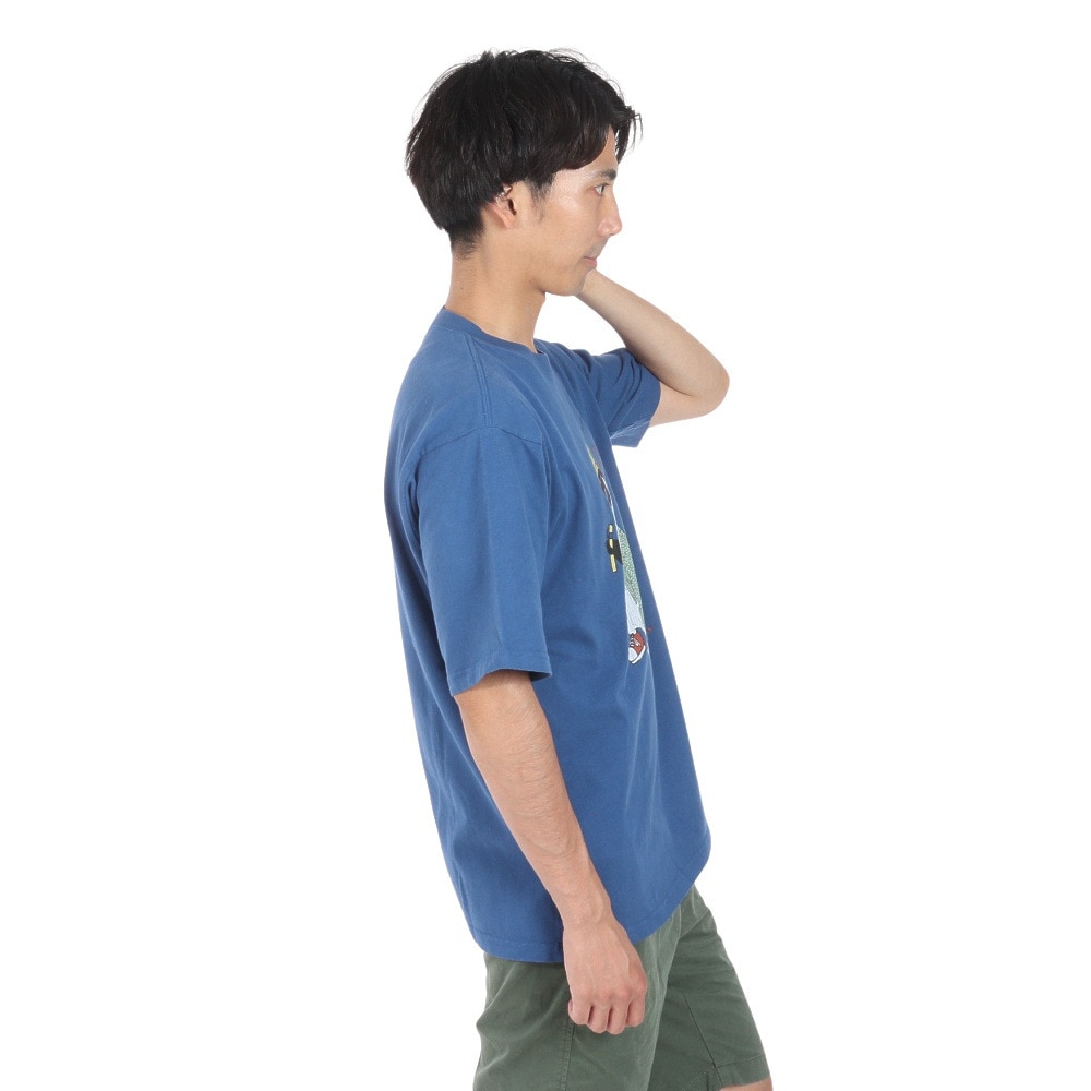 クリフメイヤー（KRIFF MAYER）（メンズ）ヴィンテージライク アニマル 半袖Tシャツ ペンギン 2347205-74:BLUE ブルー ユニセックス仕様