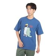 (メンズ)ヴィンテージライク アニマル 半袖Tシャツ ペンギン 2347205-74:BLUE ブルー ユニセックス仕様