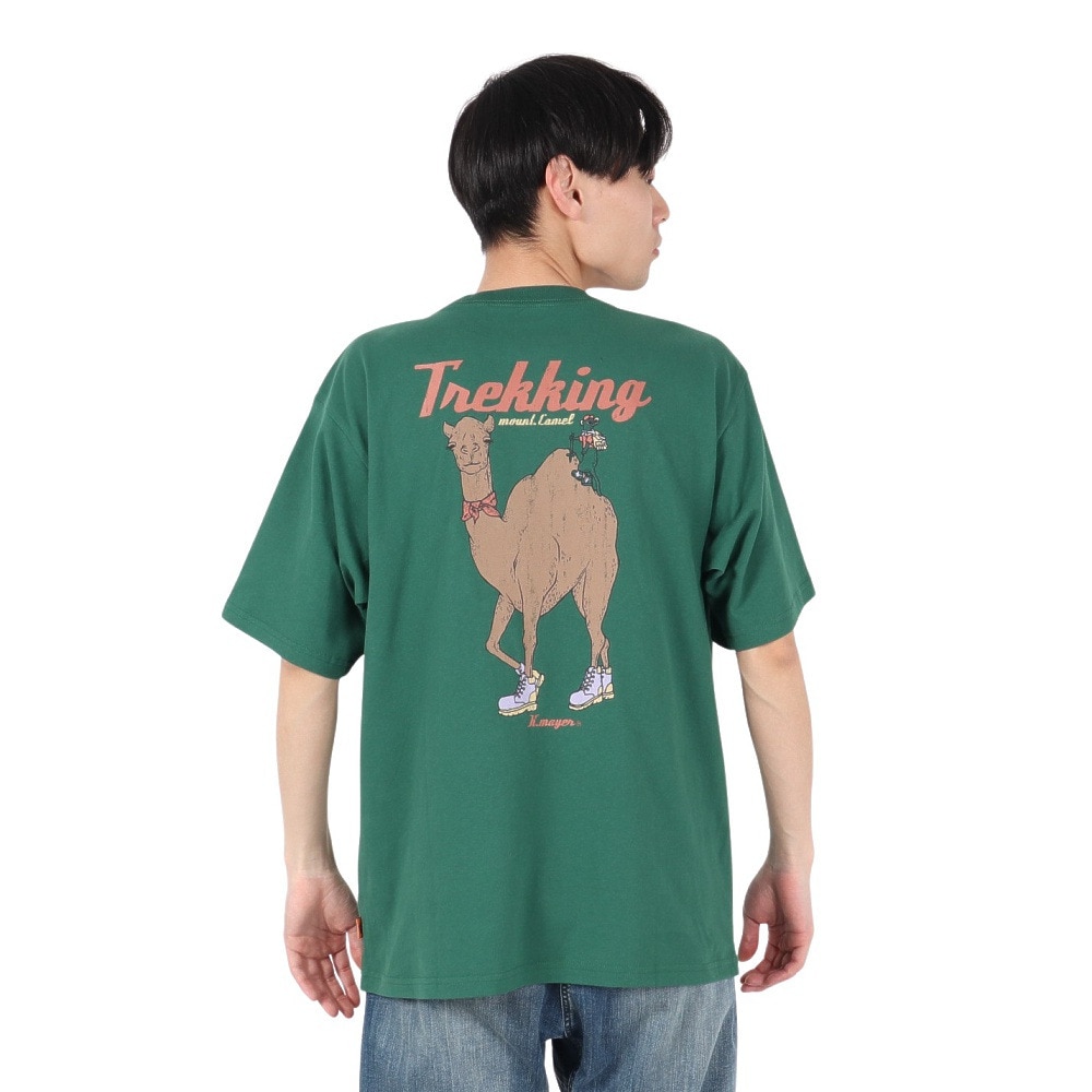 クリフメイヤー（KRIFF MAYER）（メンズ）アニマル半袖Tシャツ ラクダ 2347206-65:GREEN