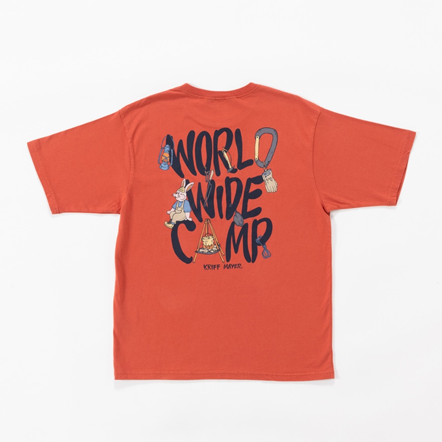 クリフメイヤー（KRIFF MAYER）（メンズ）グラフィックT 半袖Tシャツ キャンプラビット バックプリント 2347805-35:RED レッド ユニセックス仕様