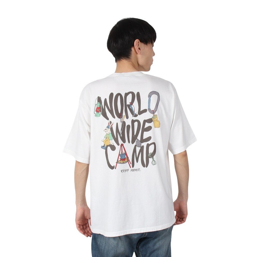クリフメイヤー（KRIFF MAYER）（メンズ）グラフィックT 半袖Tシャツ キャンプラビット バックプリント 2347805-5:OFF オフホワイト ユニセックス仕様