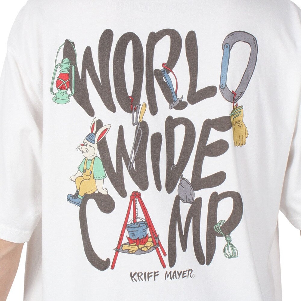 クリフメイヤー（KRIFF MAYER）（メンズ）グラフィックT 半袖Tシャツ キャンプラビット バックプリント 2347805-5:OFF オフホワイト ユニセックス仕様