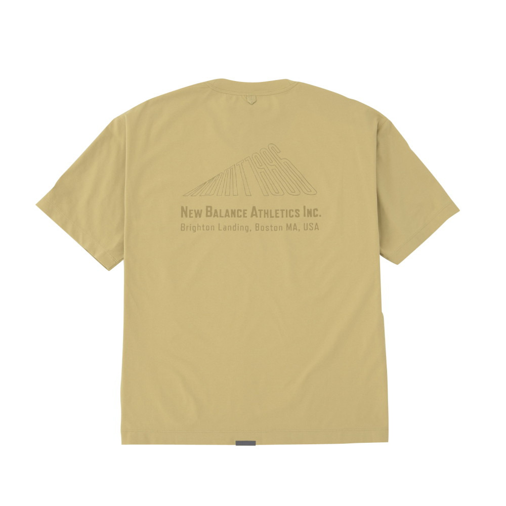 ニューバランス（new balance）（メンズ）半袖Tシャツ ラッシュガード MT1996 Tシャツ AMT45019 BG4 サンドベージュ 吸汗速乾 4wayストレッチ UPF40+