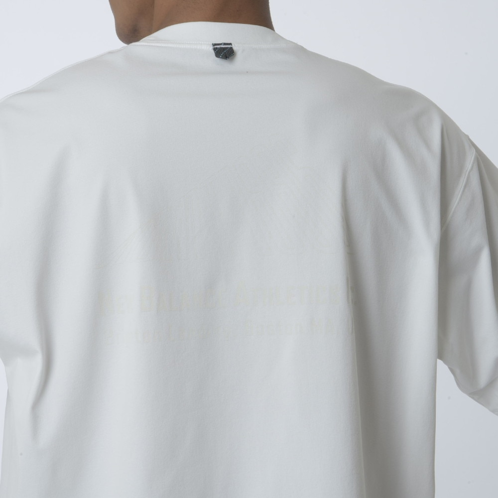 ニューバランス（new balance）（メンズ）半袖Tシャツ ラッシュガード MT1996 Tシャツ AMT45019 WT ホワイト 吸汗速乾 4wayストレッチ UPF40+