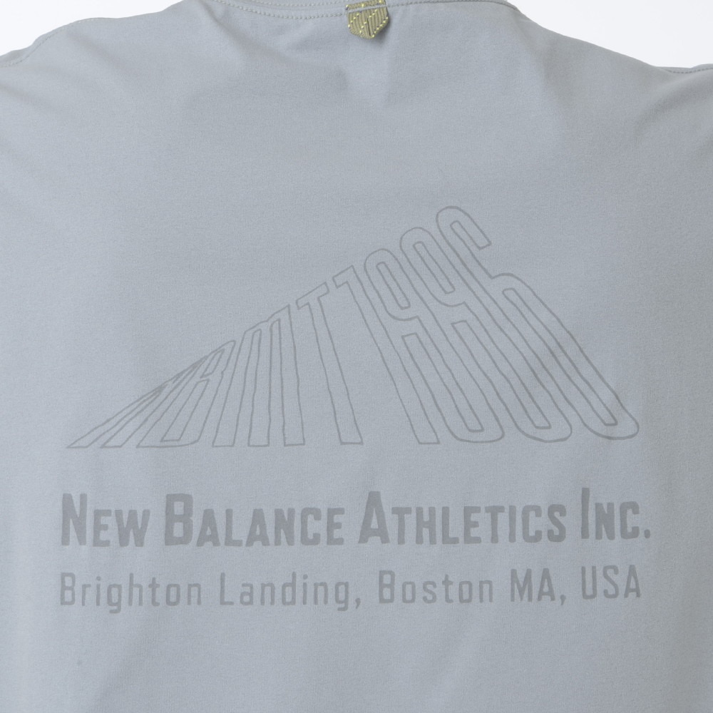 ニューバランス（new balance）（メンズ）半袖Tシャツ ラッシュガード MT1996 Tシャツ AMT45019 YST グレー 吸汗速乾 4wayストレッチ UPF40+