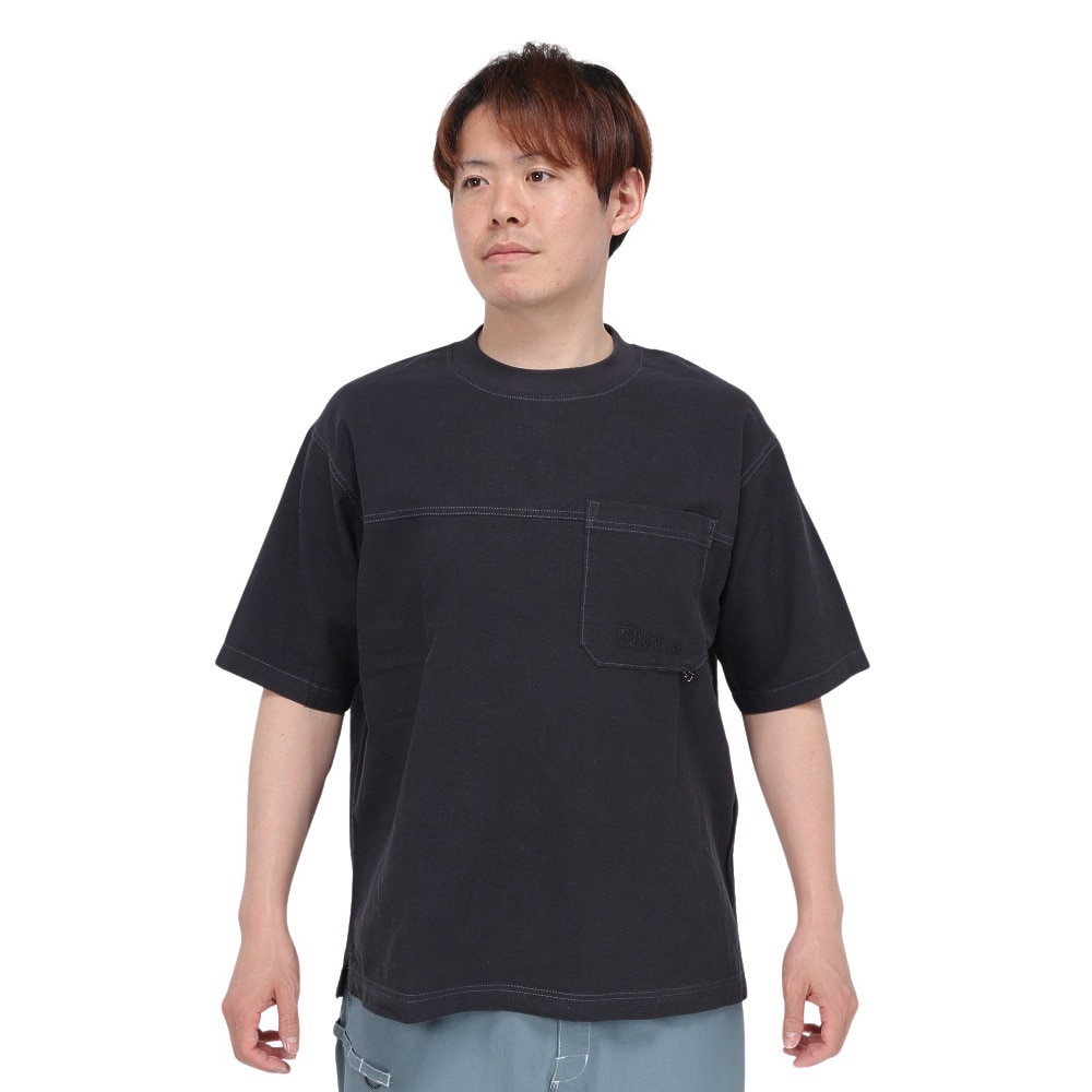 ジャックウルフスキン（JackWolfskin）（メンズ）温度調節機能 高通気 ヘンプウッドワーカー プルオーバー 5033891-6350 ブラック
