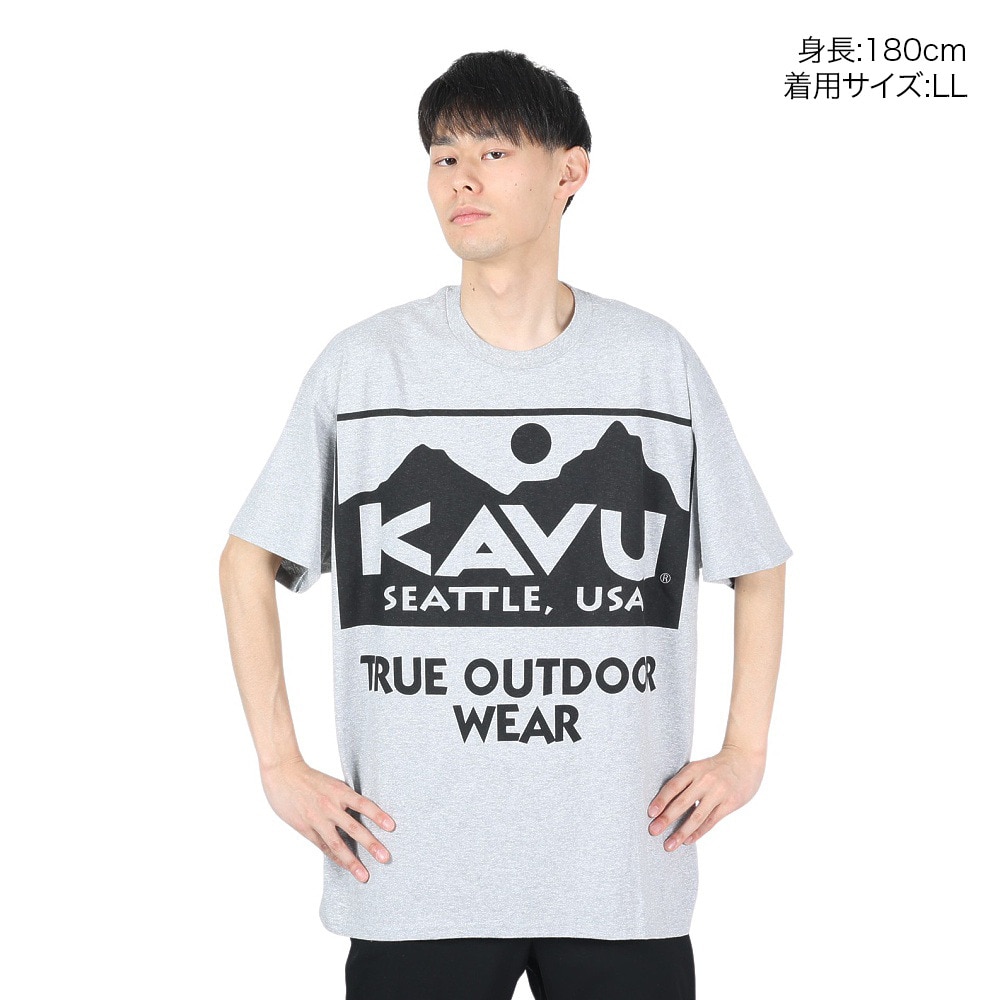 カブー（KAVU）（メンズ、レディース）半袖Tシャツ カットソー ビッグロゴ Tシャツ XLサイズ スポーツグレー 19822034033009