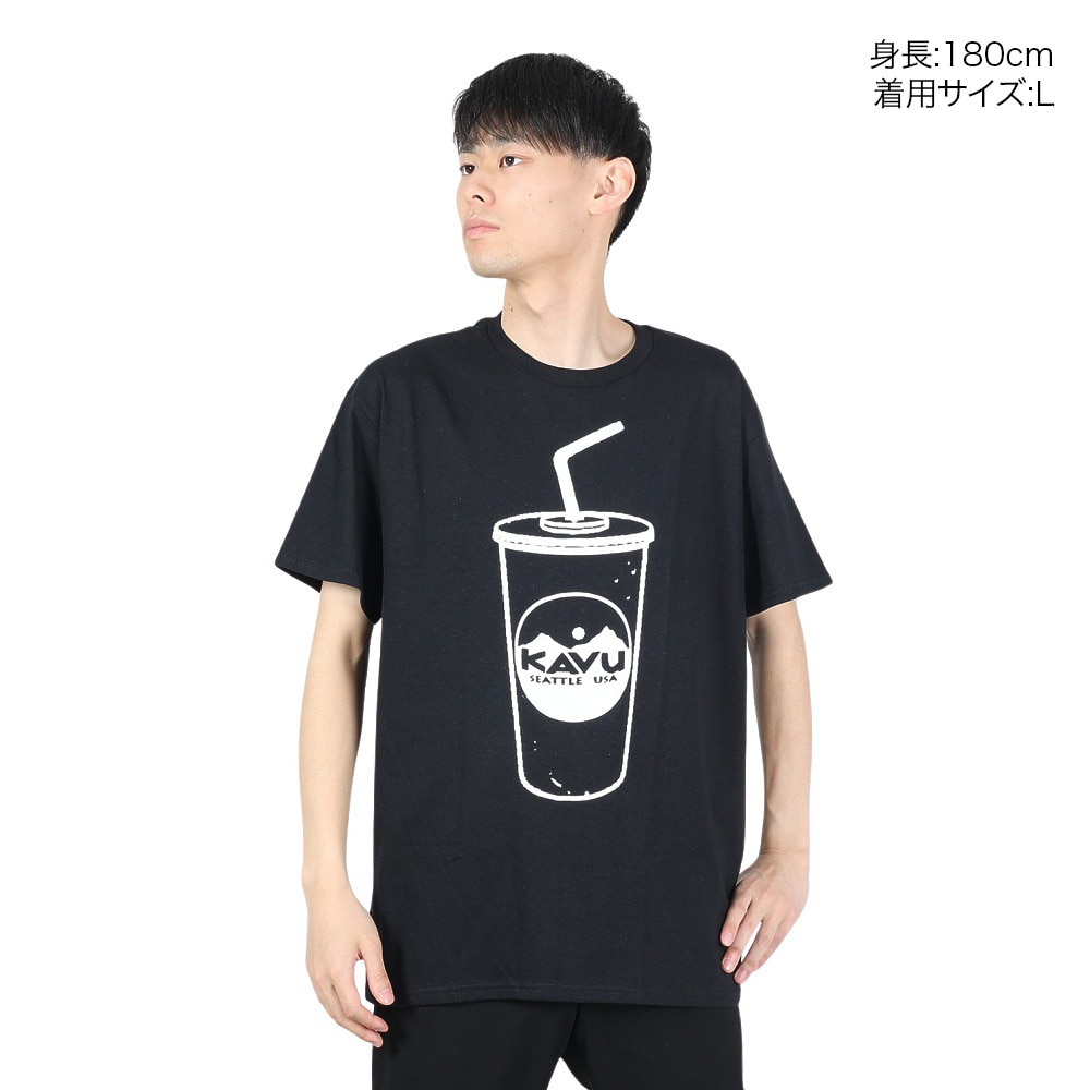 カブー（KAVU）（メンズ、レディース）半袖Tシャツ カットソー ラージシェイク Tシャツ ブラック 19822046 BLK
