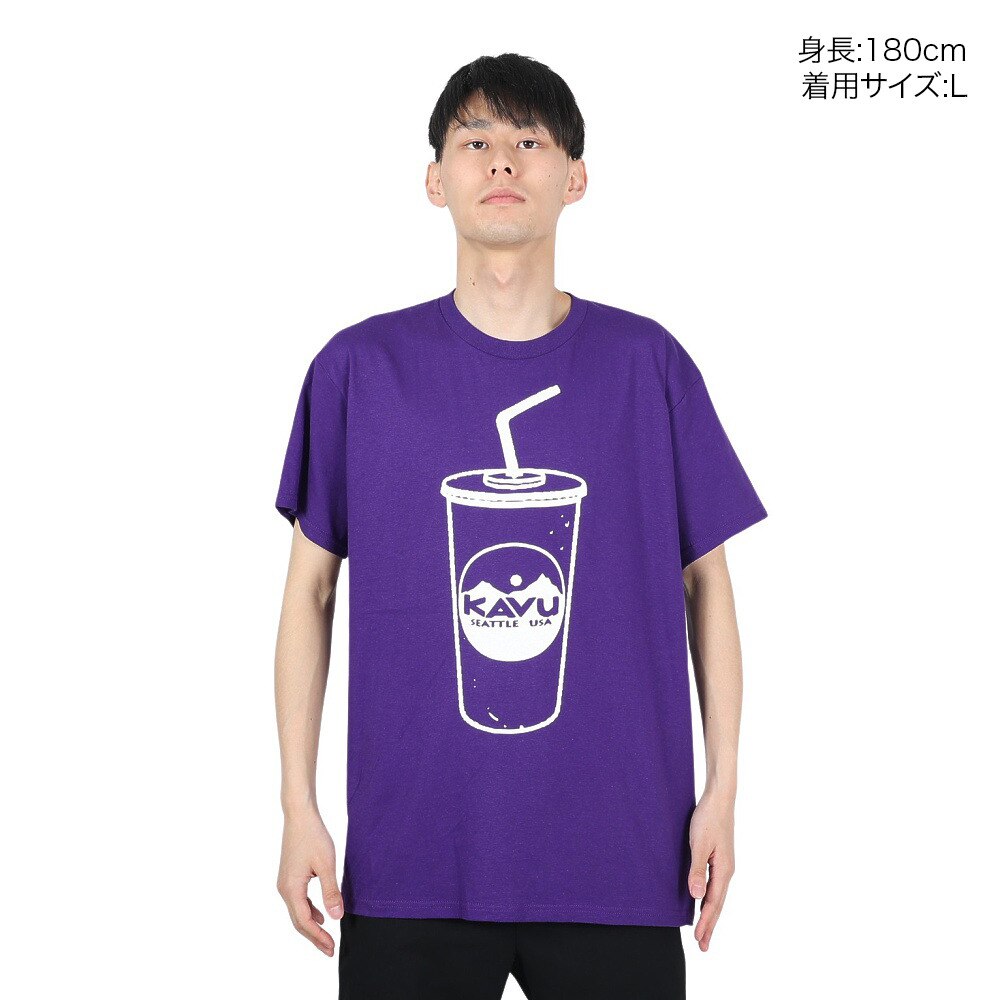 カブー（KAVU）（メンズ、レディース）半袖Tシャツ カットソー ラージシェイク Tシャツ パープル 19822046 PPL