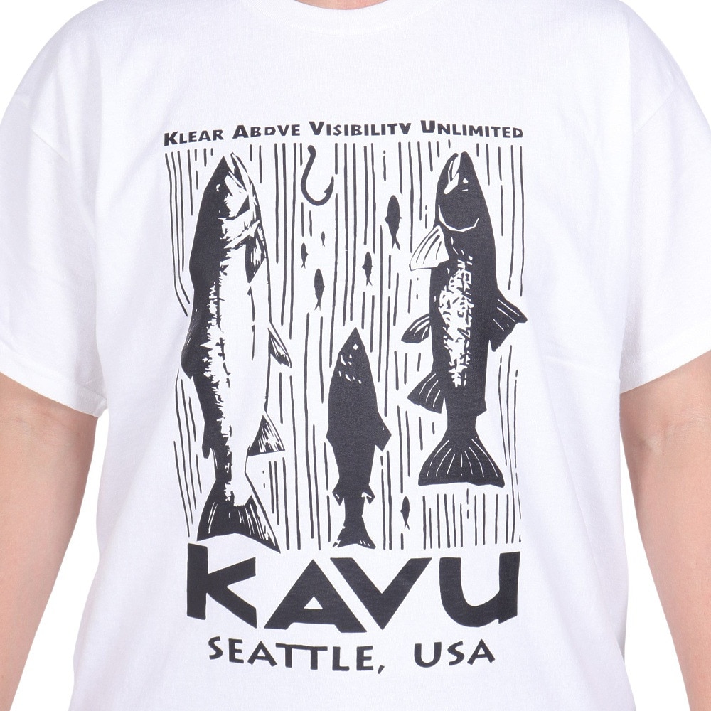 カブー（KAVU）（メンズ）サーモン半袖Tシャツ 19822053 WHT